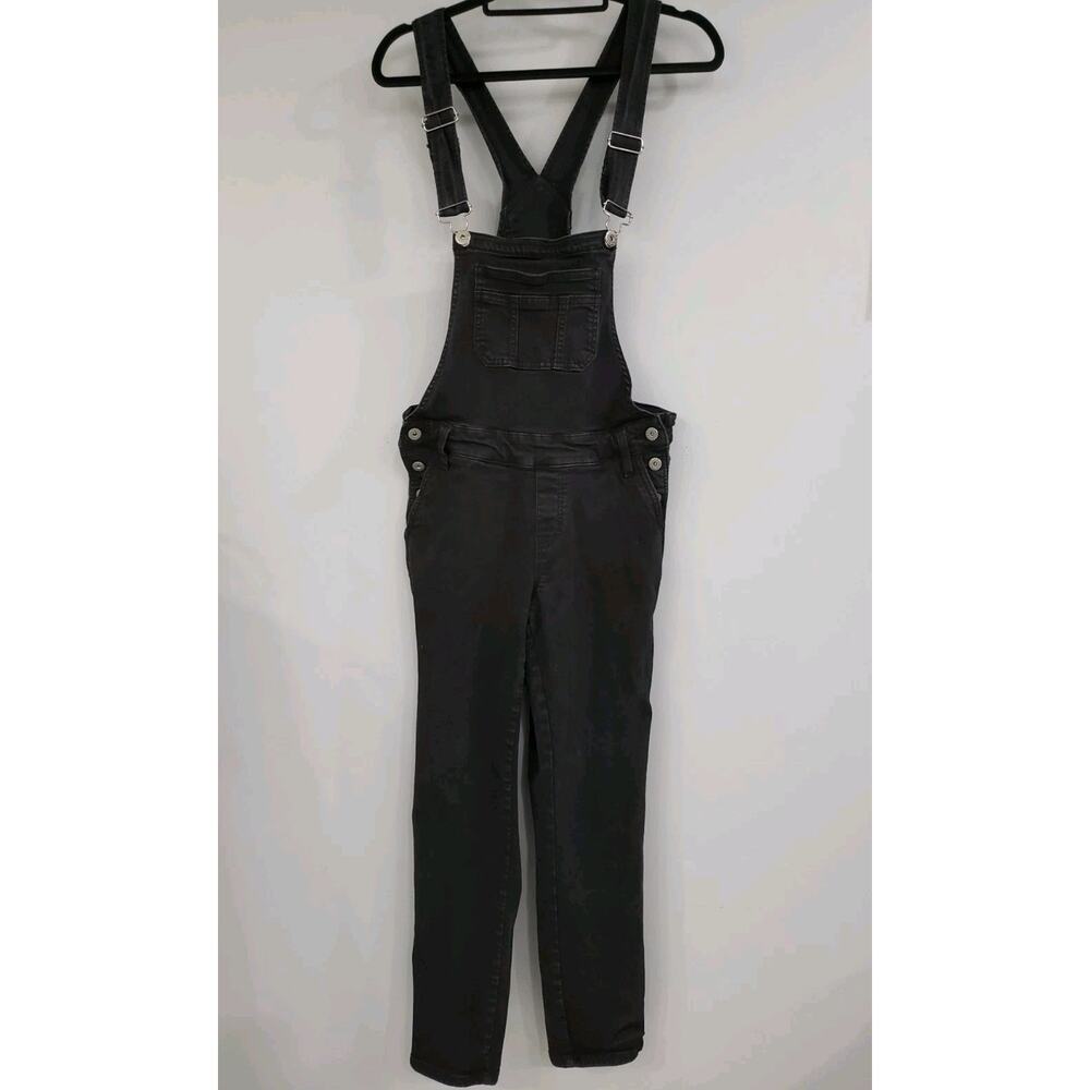 Torrid Bib Overalls Womens 10 Black Denim Stretch Cropped Casual Ladies Skinny